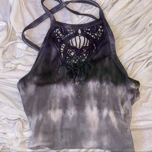 Kendall + Kylie tie dyed cropped tank